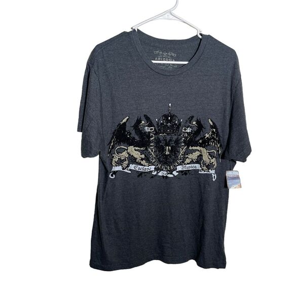 Arizona T-Shirt Men's Large Gray Graphic Print Short Sleeve Crew Neck Tee NWT - Picture 1 of 9